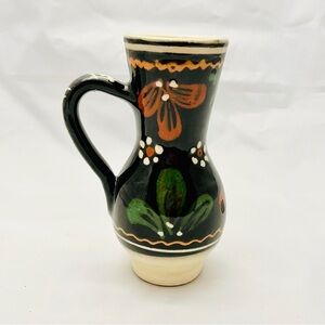 Small Folk Art Pitcher, Made in Hungary, Antique Hand Painted Early 1900's, GUC